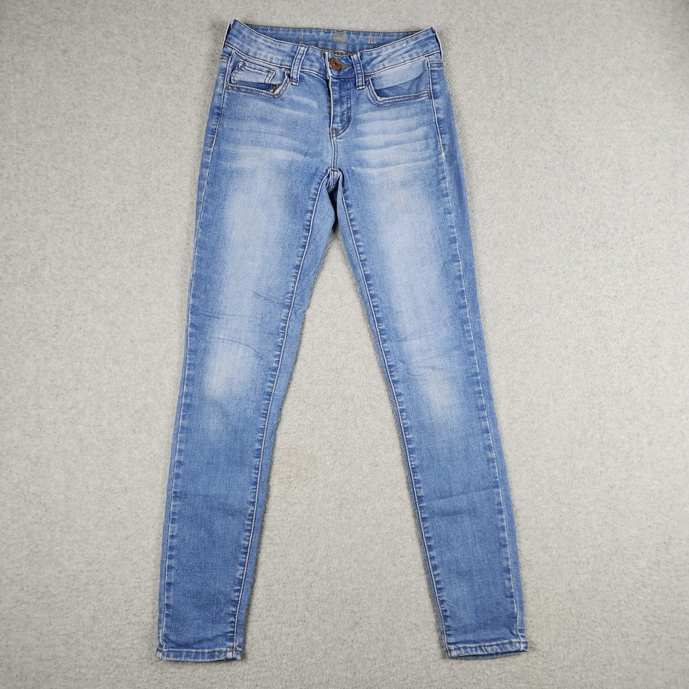 SO Jeggings Jeans Womens 0 Blue Denim Whiskered Casual Stretch Skinny Leg